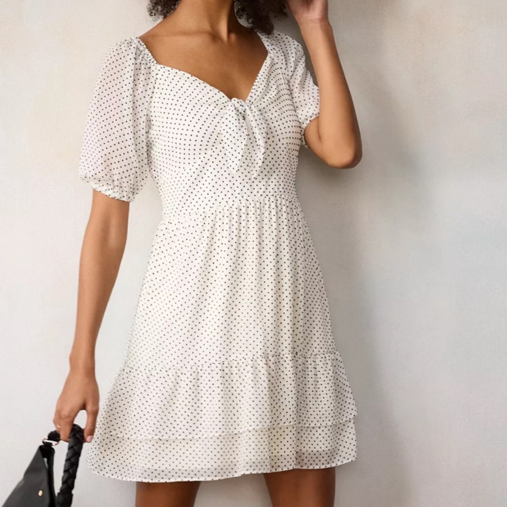 Lauren Conrad Knot front White Mini Dress NWOT